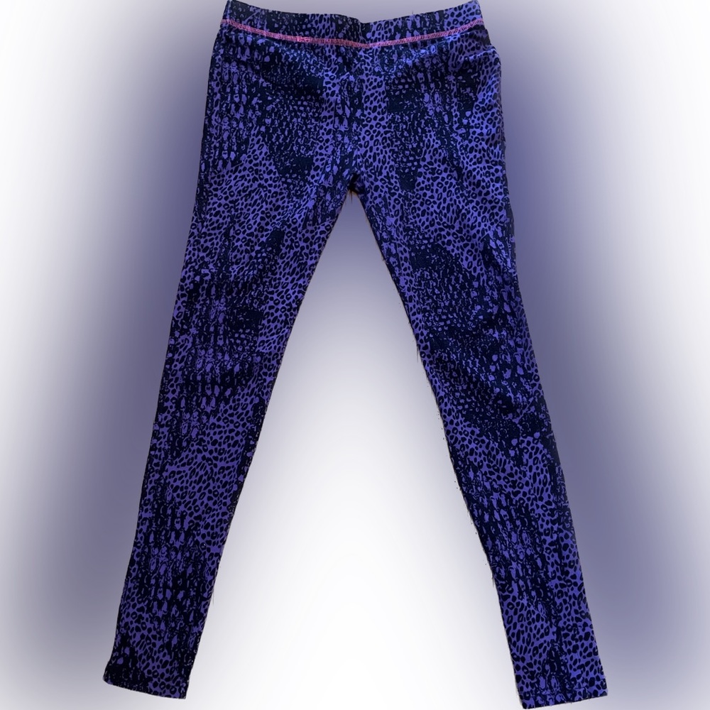 Betsey Johnson Pink Label purple leopard tights/leggings - women’s size m / l